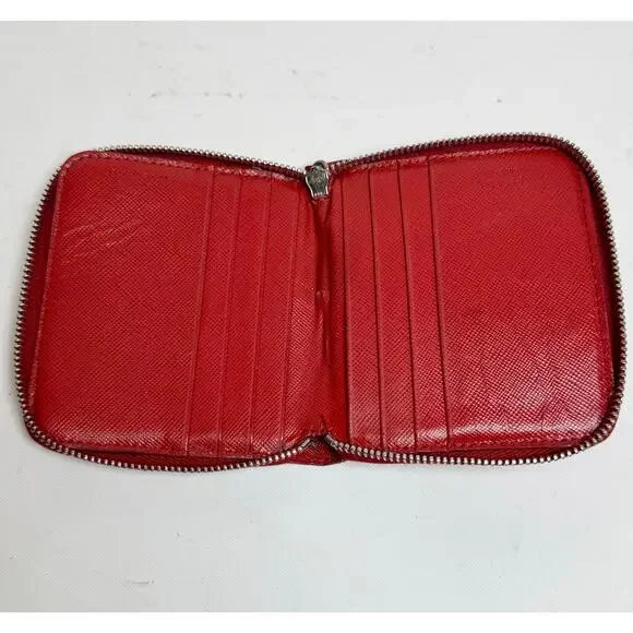 Prada Saffiano Leather Compact Zip-Around Wallet